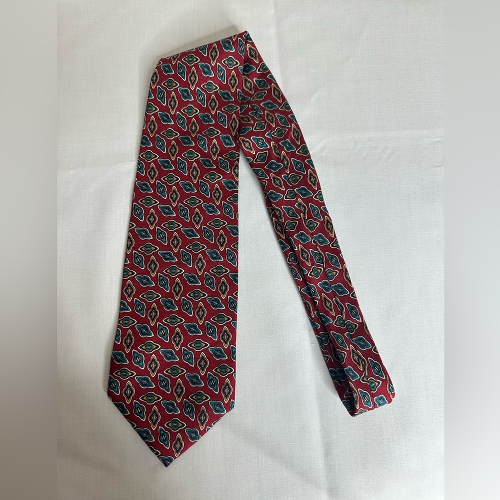 Old Street Red Patterned Silk Tie